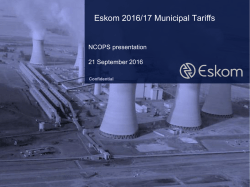 and For Municipal tariff increases Eskom to timeously table