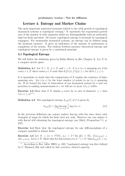 Lecture 4. Entropy and Markov Chains
