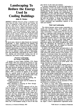 Landscaping to Reduce the Energy Used in Cooling Buildings