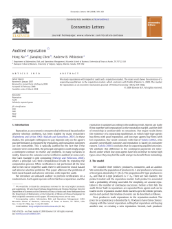 Audited reputation   Economics Letters