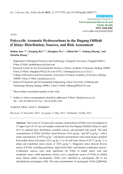 Polycyclic Aromatic Hydrocarbons in the Dagang Oilfield