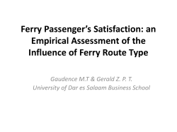 Ferry Passenger`s Satisfaction: an Empirical Assessment of the