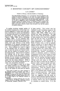 a modified concept of consciousness