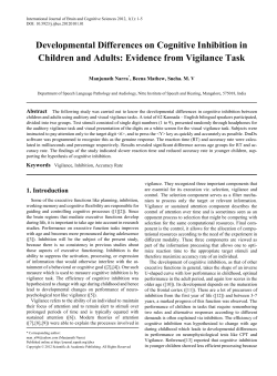 Developmental Differences on Cognitive Inhibition in Children and