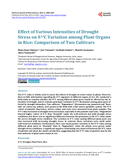 Effect of Various Intensities of Drought Stress on &delta;13C Variation