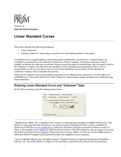Linear Standard Curves1