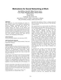 Motivations for Social Networking at Work