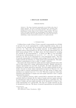 k&ndash;REGULAR MATROIDS 1. Introduction It follows from a result of