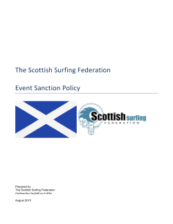 The Scottish Surfing Federation Event Sanction Policy
