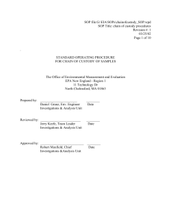 standard operating procedure for chain of custody samples