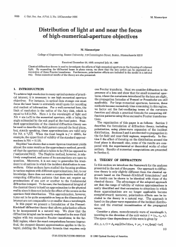 Distribution of light at and near the focus of high
