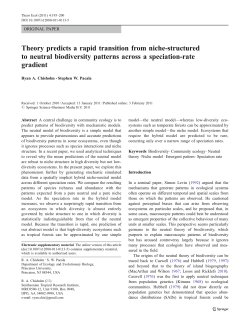 Theory predicts a rapid transition from niche