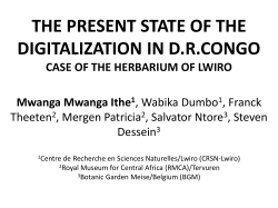 Mwanga mwanga the present state of Digitalization in DR