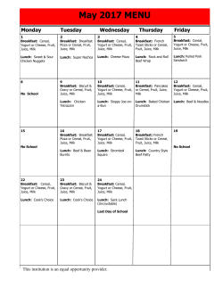 May 2017 MENU - Argonia USD 359