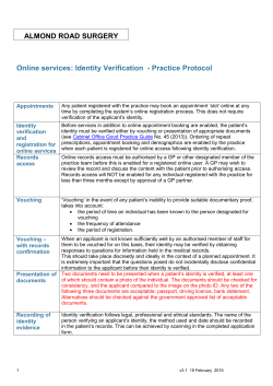 Patient Online Access - Practice Protocol