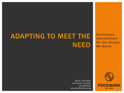 Adapting to Meet the Need