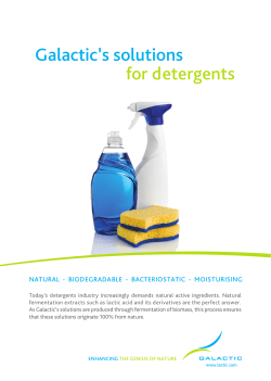 Galactic`s solutions for detergents