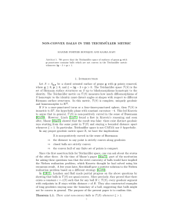 NON-CONVEX BALLS IN THE TEICHM&uml;ULLER METRIC 1