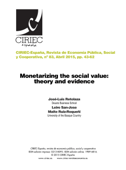 Monetarizing the social value: theory and - Revista CIRIEC