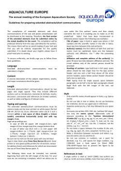 AQUACULTURE europe 2004 - The World Aquaculture Society