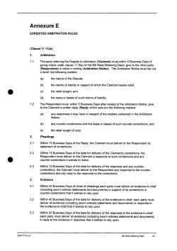 Annexure E - EXPEDITED ARBITRATION RULES
