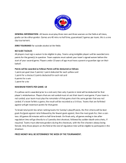 GENERAL INFORMATION : All teams must play three men and three