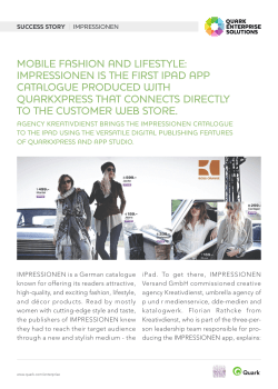 Impressionen Connects iPad Catalogue App Directly to its