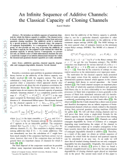 An Infinite Sequence of Additive Channels: the Classical