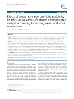 Effects of growth rate, size, and light availability on tree survival