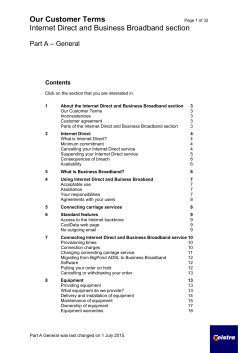 Internet Direct and Business Broadband section
