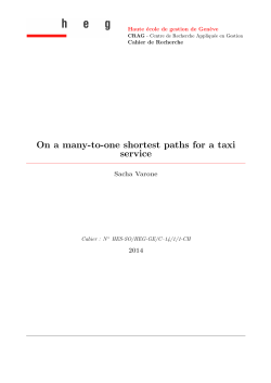 On a many-to-one shortest paths for a taxi service - ArODES (Hes-so)