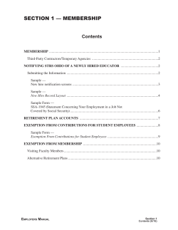 SECTION 1 &mdash; MEMBERSHIP