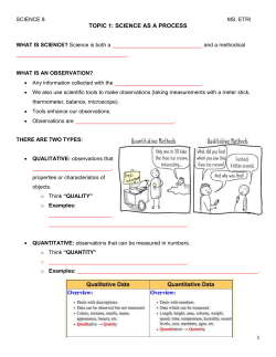 topic 1: science as a process