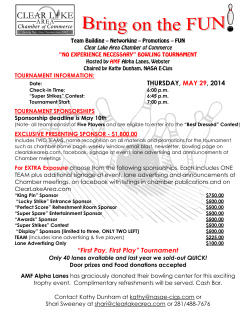 THURSDAY, MAY 29, 2014 &ldquo;First Pay, First Play&rdquo; Tournament