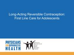 LARC and Adolescents - Physicians for Reproductive Health