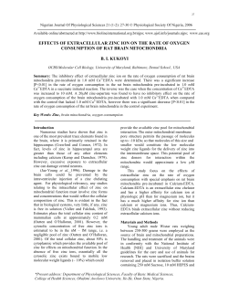 effects of extracellular zinc ion on the rate of oxygen consumption of