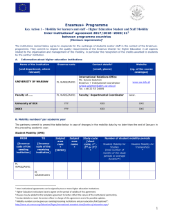 Erasmus+ Programme Key Action 1 &ndash; Mobility for learners and staff