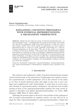 EXPLAINING COGNITIVE PHENOMENA WITH INTERNAL