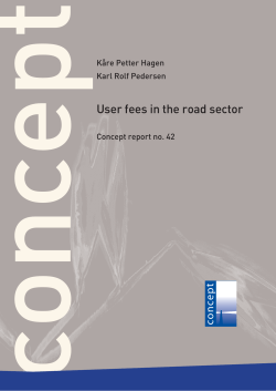 User fees in the road sector