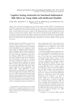 Cognitive Strategy Instruction for Functional Mathematical Skill