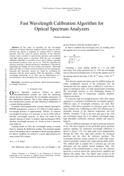 Fast Wavelength Calibration Algorithm for Optical