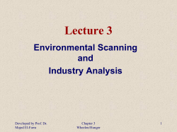 External Environment External Environmental Variables: Task