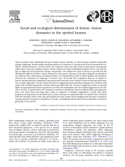 Social and ecological determinants of fissionefusion dynamics in the