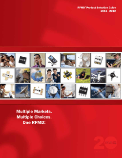 Multiple Markets. Multiple Choices. One RFMD.&reg;