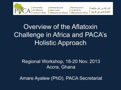 Overview of the aflatoxin challenge in Africa and
