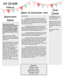 November 14th Update