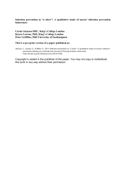 Infection prevention as &ldquo;a show&rdquo;: A qualitative study