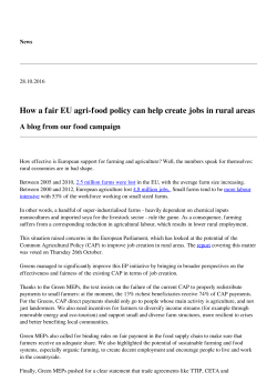 How a fair EU agri-food policy can help create jobs in