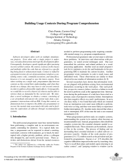 Building Usage Contexts During Program Comprehension
