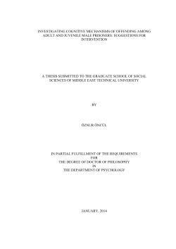 1 investigating cognitive mechanisms of offending among